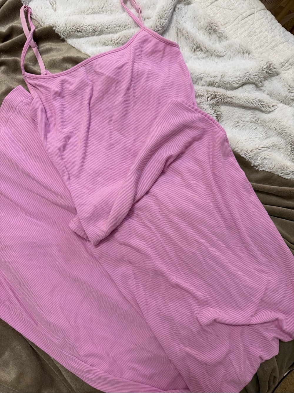 SKIMS Slim Spaghetti-Strap Maxi Dress in Pink - Picture 2 of 5